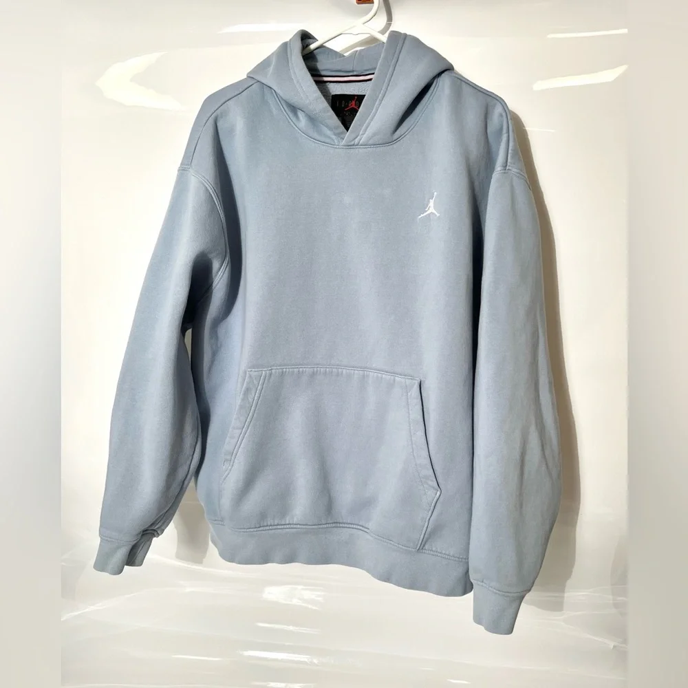 Air Jordan Essentials Mens Pullover Jumpman Hoodie Sweatshirt Light Blue Size XL